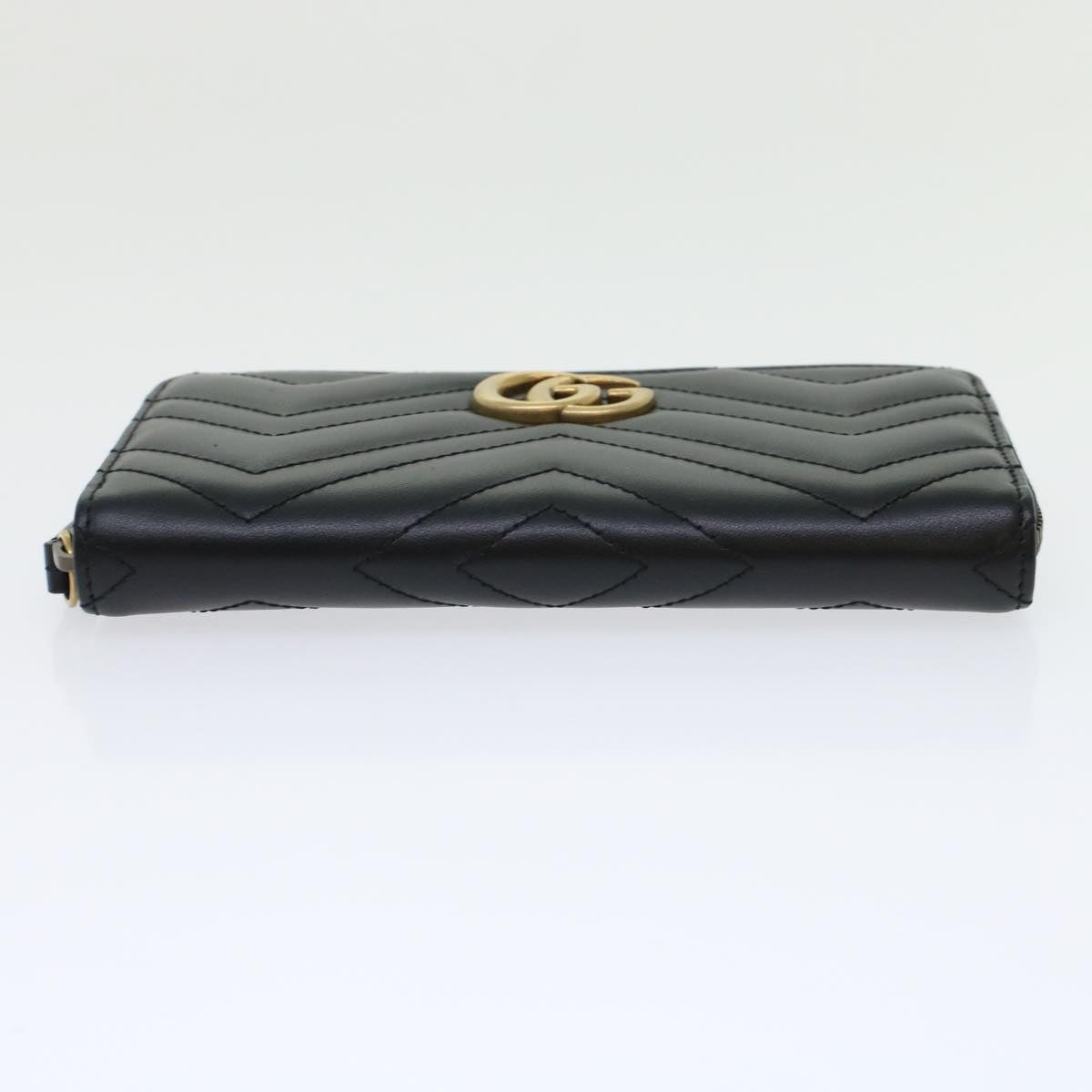 GUCCI GG Marmont Zip Around Wallet Long Wallet Black 443123 45675A