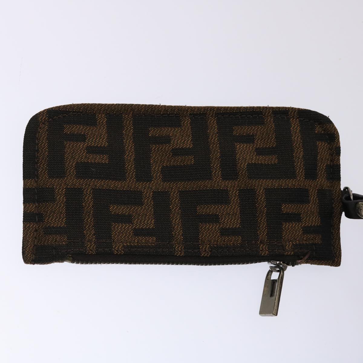 FENDI Zucca Canvas Shoulder Bag Black Brown 45705