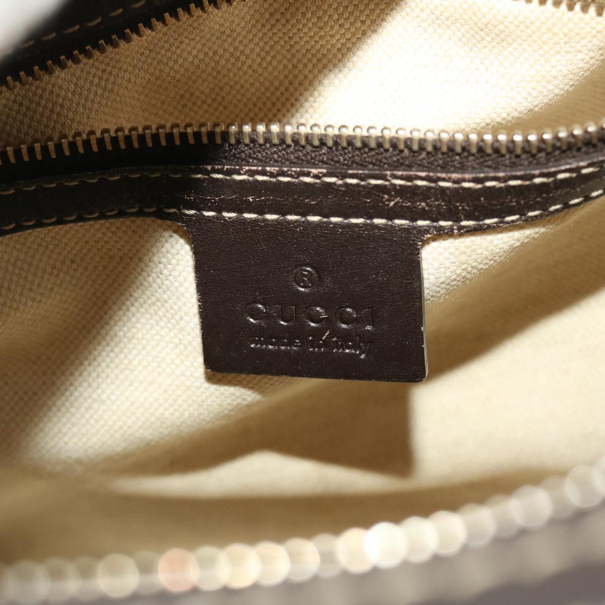 GUCCI GG Canvas Shoulder Bag Leather Beige 257070 45706