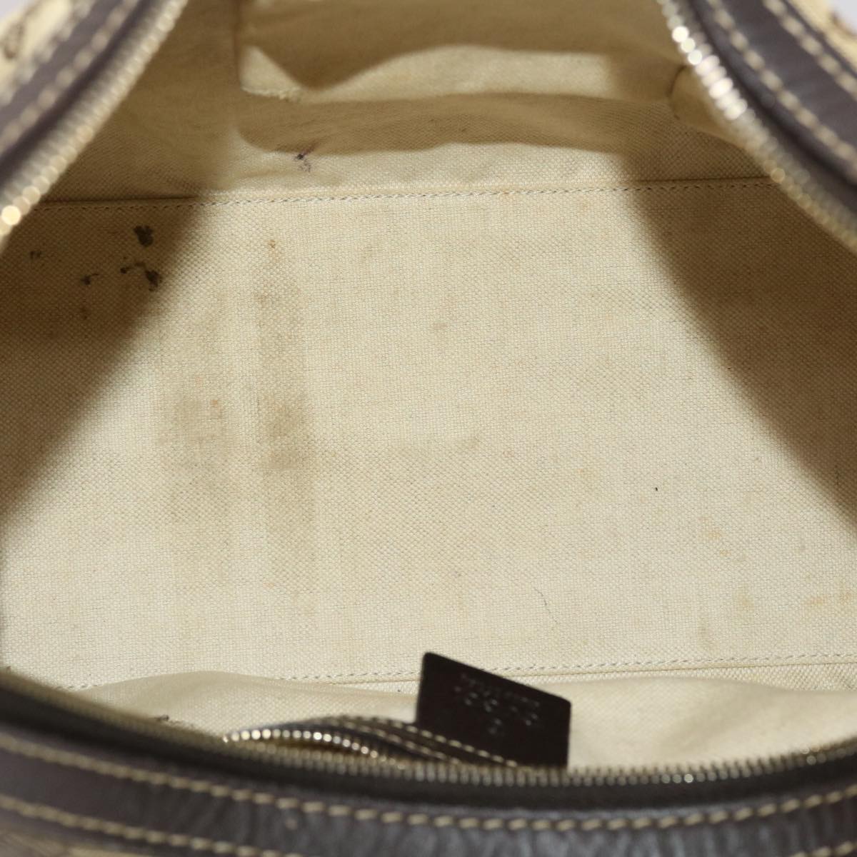 GUCCI GG Canvas Shoulder Bag Leather Beige 257070 45706