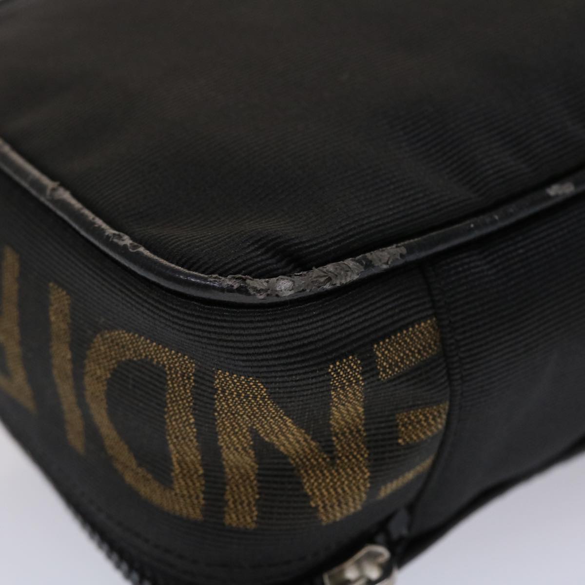 FENDI Pouch Nylon Leather Black 45724