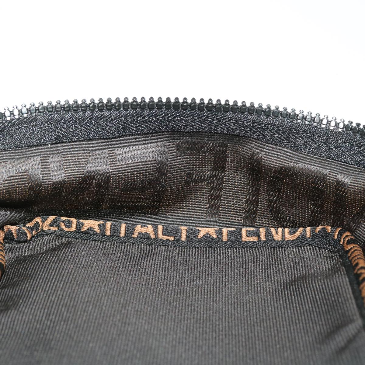FENDI Pouch Nylon Leather Black 45724
