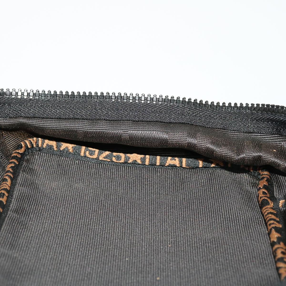 FENDI Pouch Nylon Leather Black 45724