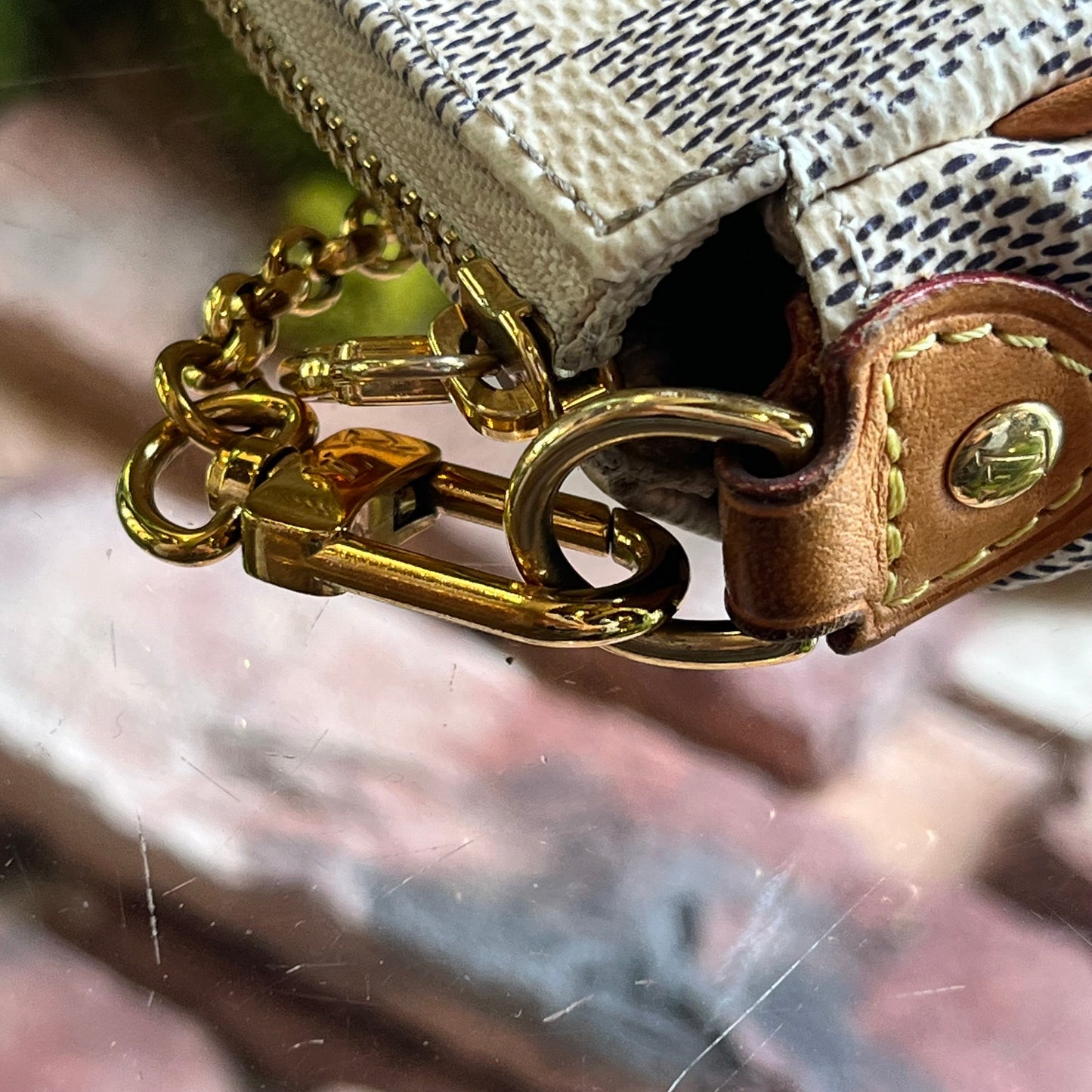 LOUIS VUITTON Eva Damier Azur Canvas Shoulder Bag