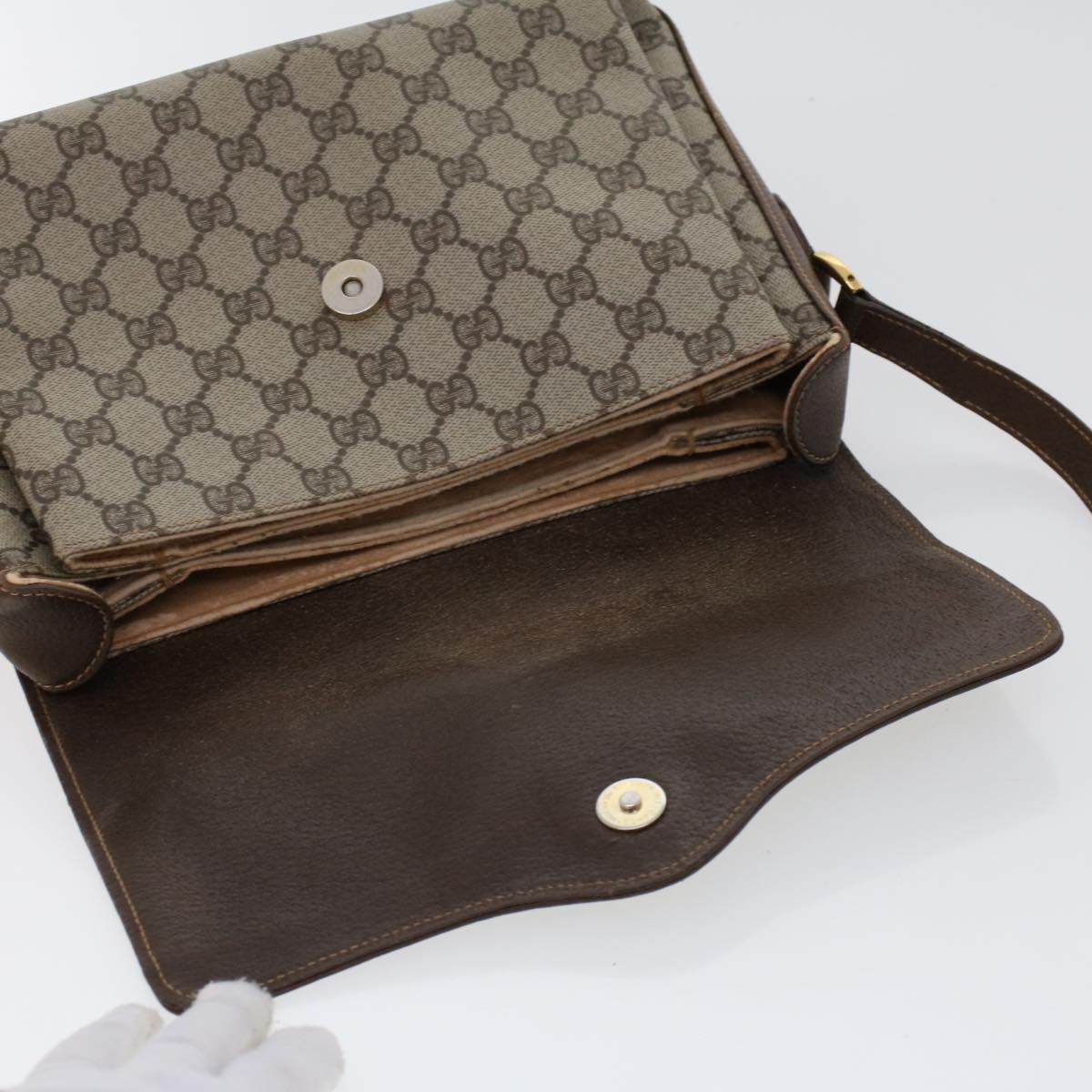 GUCCI GG Canvas Web Sherry Line Shoulder Bag Beige Red Green 45822