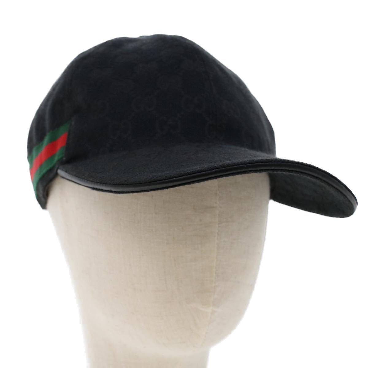 GUCCI GG Canvas Web Sherry Line Cap L Black Red Green 200035 45830