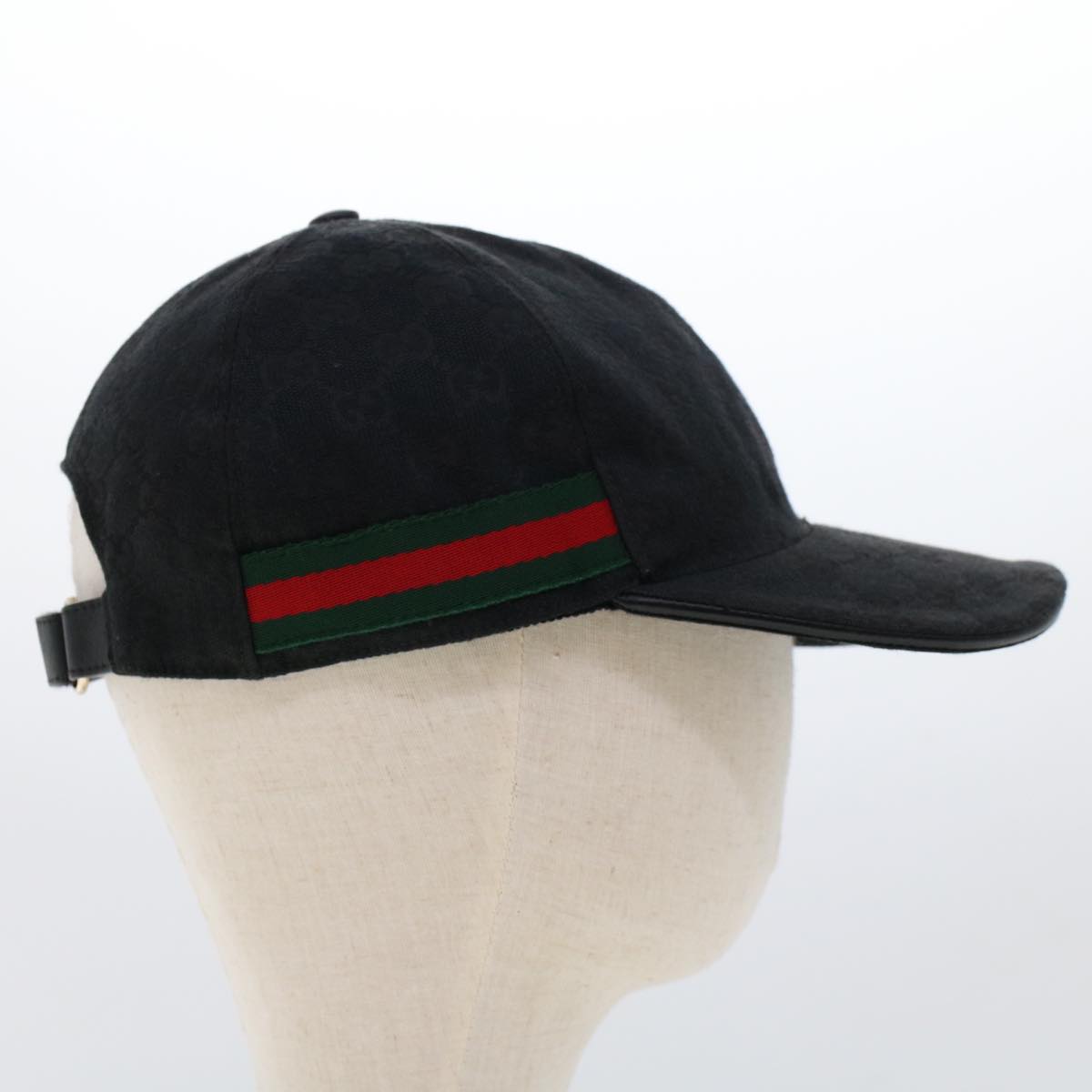 GUCCI GG Canvas Web Sherry Line Cap L Black Red Green 200035 45830