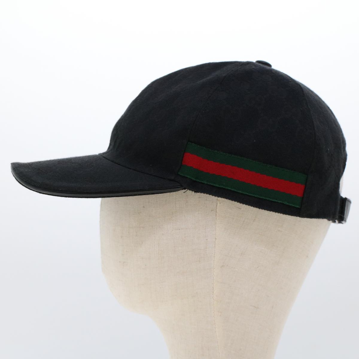 GUCCI GG Canvas Web Sherry Line Cap L Black Red Green 200035 45830