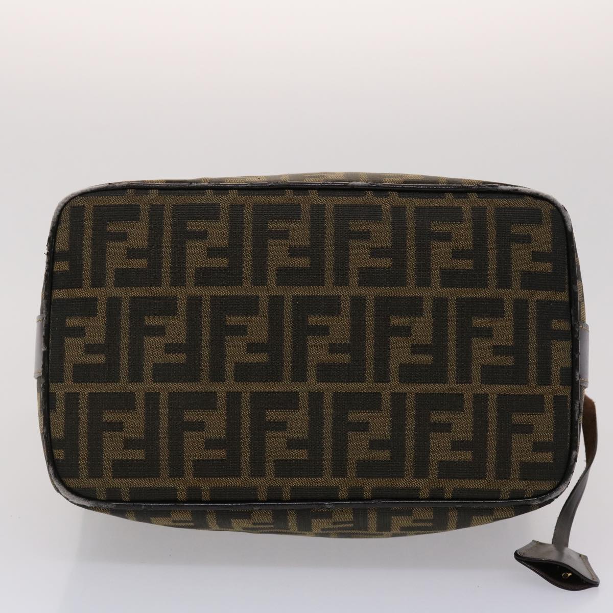 FENDI Zucca Canvas Hand Bag Black Brown 2111 26348 088 45832