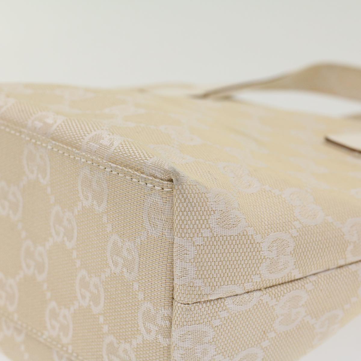 GUCCI GG Canvas Hand Bag Canvas Beige 45852
