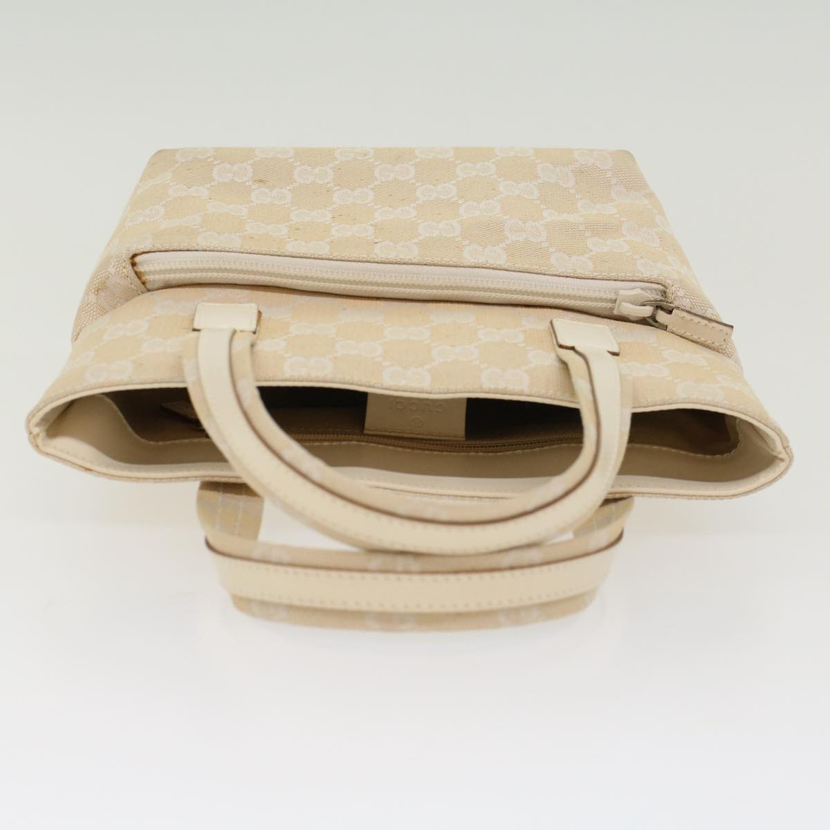GUCCI GG Canvas Hand Bag Canvas Beige 45852