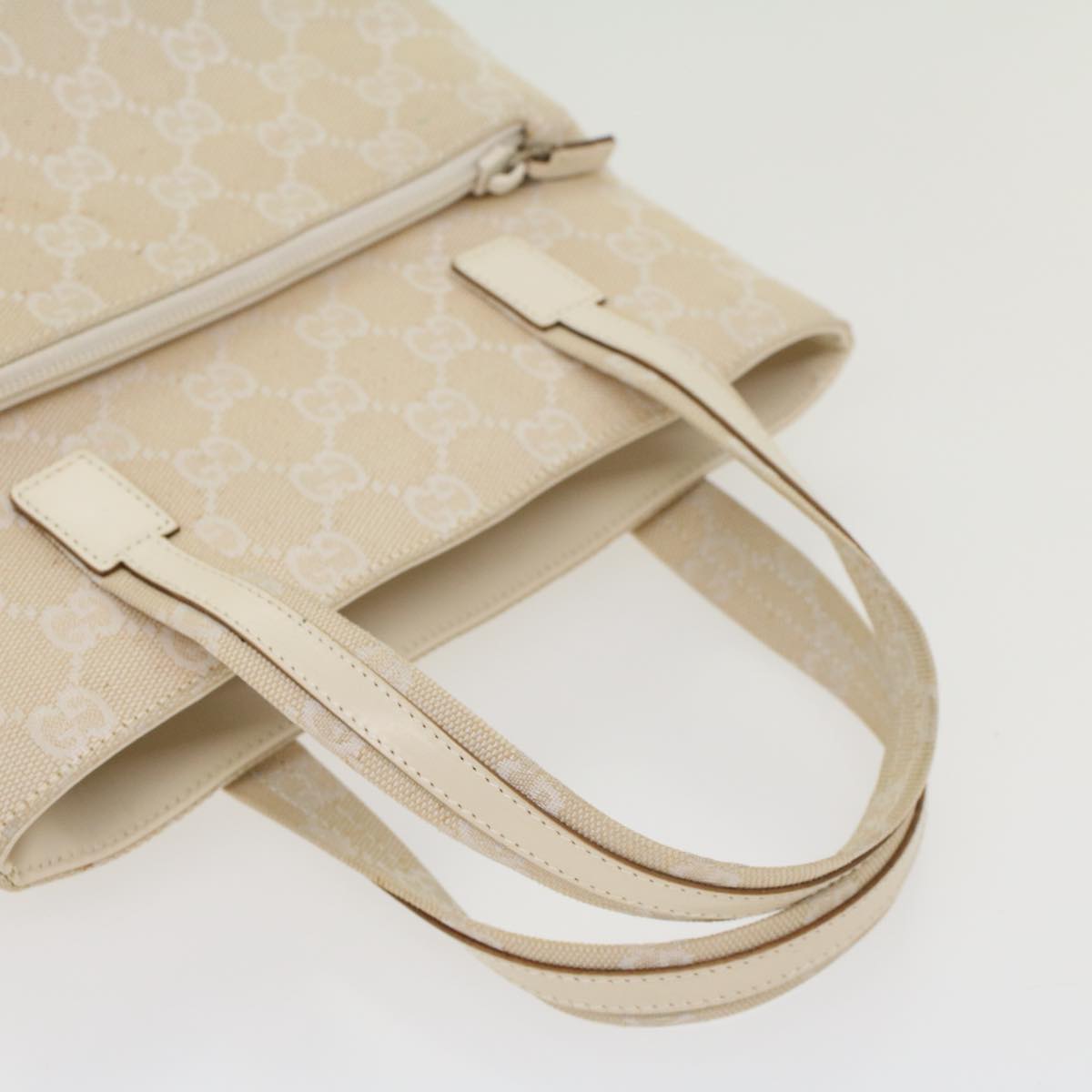 GUCCI GG Canvas Hand Bag Canvas Beige 45852
