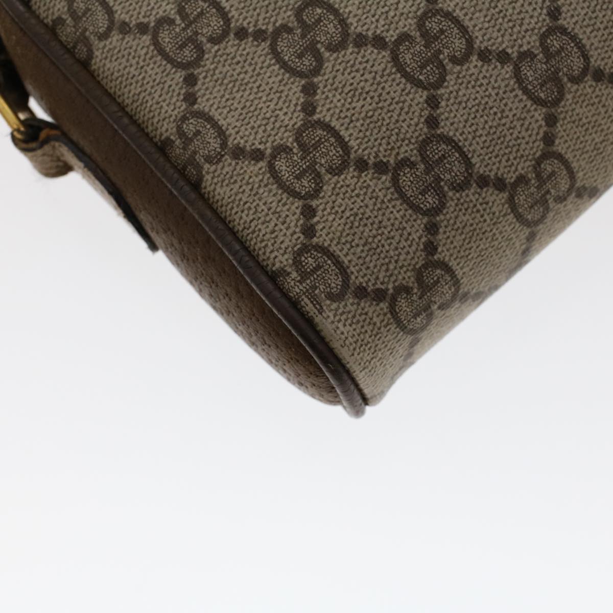 GUCCI GG Canvas Web Sherry Line Shoulder Bag PVC Leather 116 02 089 45860