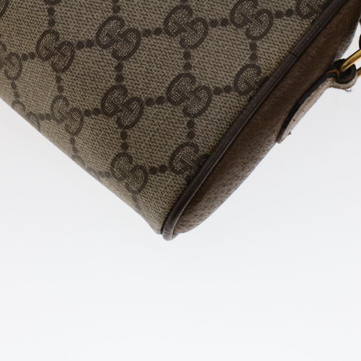 GUCCI GG Canvas Web Sherry Line Shoulder Bag PVC Leather 116 02 089 45860