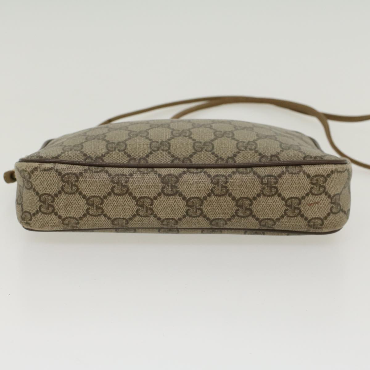 GUCCI GG Canvas Shoulder Bag PVC Leather Beige 45871
