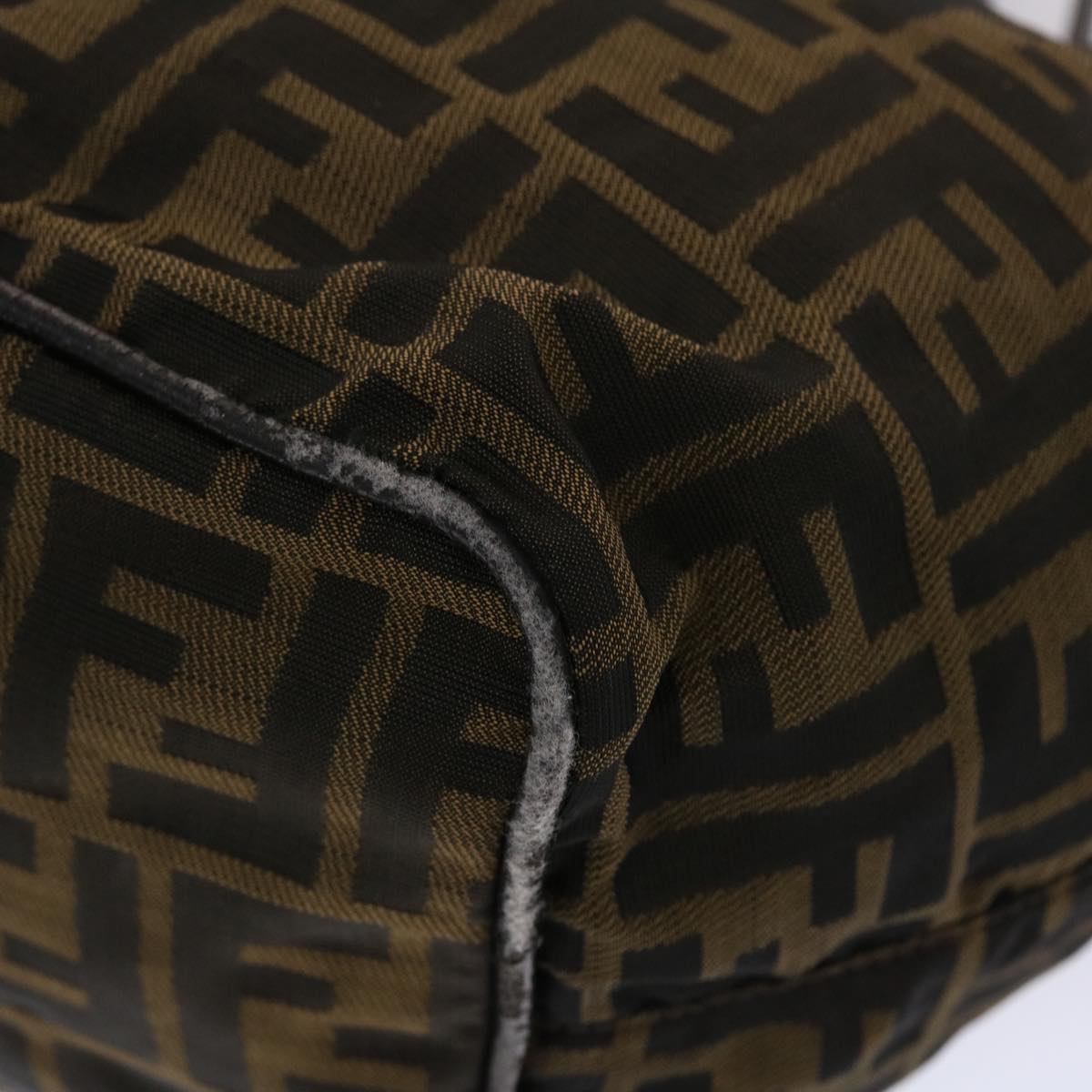 FENDI Zucca Canvas Hand Bag Nylon Brown Black 45877