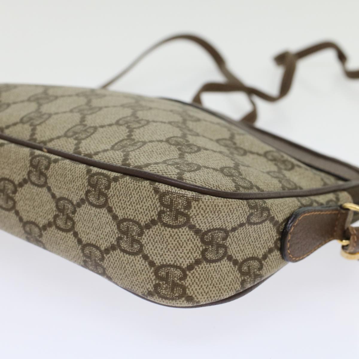 GUCCI GG Canvas Shoulder Bag PVC Leather Beige 45883