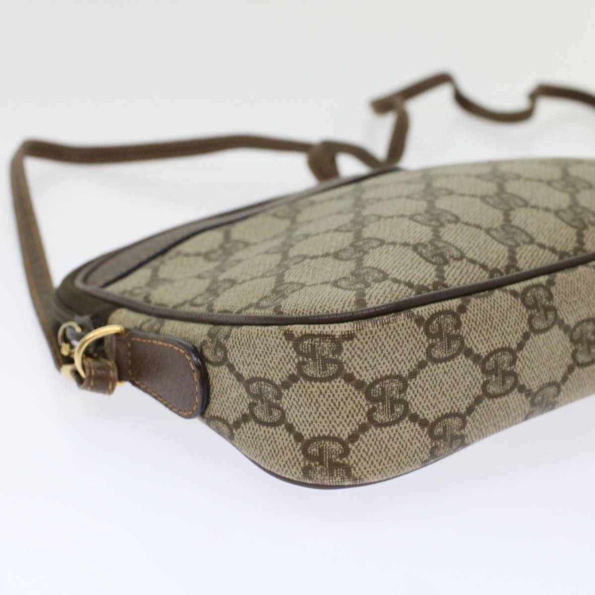 GUCCI GG Canvas Shoulder Bag PVC Leather Beige 45883