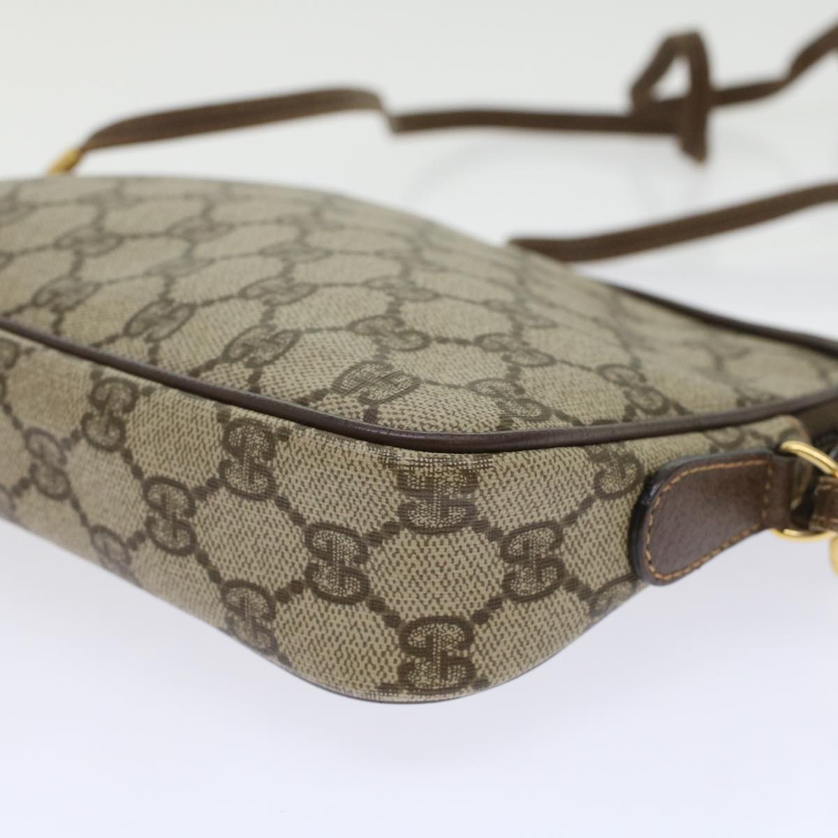 GUCCI GG Canvas Shoulder Bag PVC Leather Beige 45883
