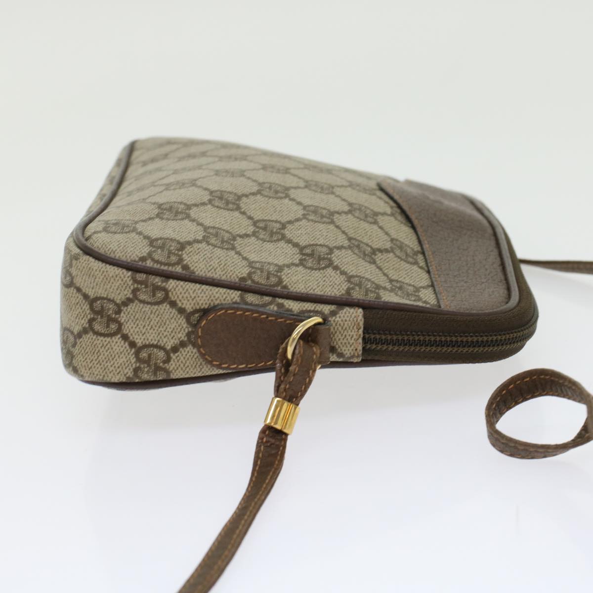 GUCCI GG Canvas Shoulder Bag PVC Leather Beige 45883