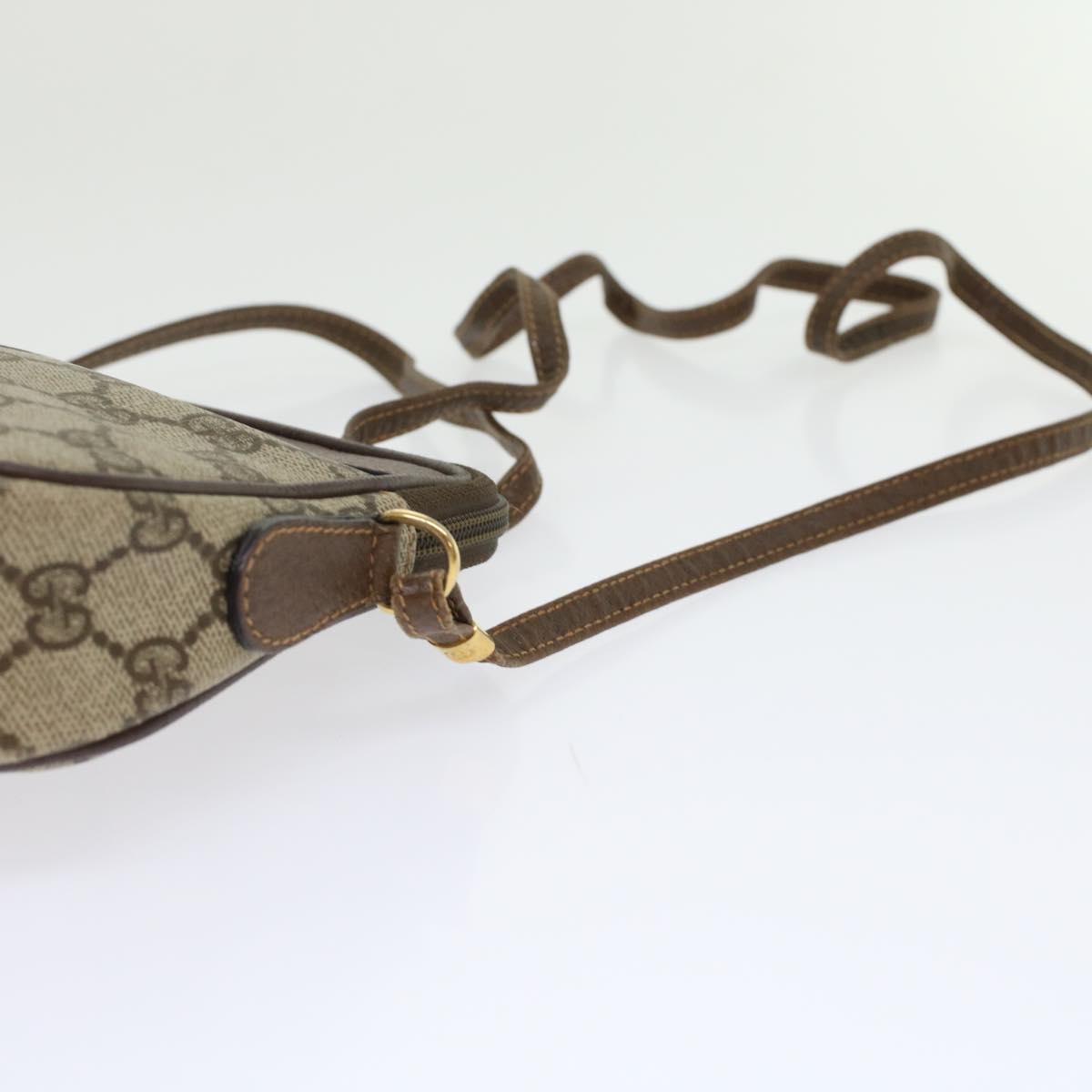 GUCCI GG Canvas Shoulder Bag PVC Leather Beige 45883