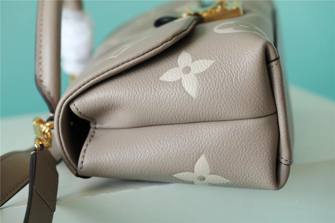 LV Madeleine GLAMI Monogram Empreinte Dove Gray/ Creme Beige For Women,  Shoulder and Crossbody Bags 9.4in/24cm LV