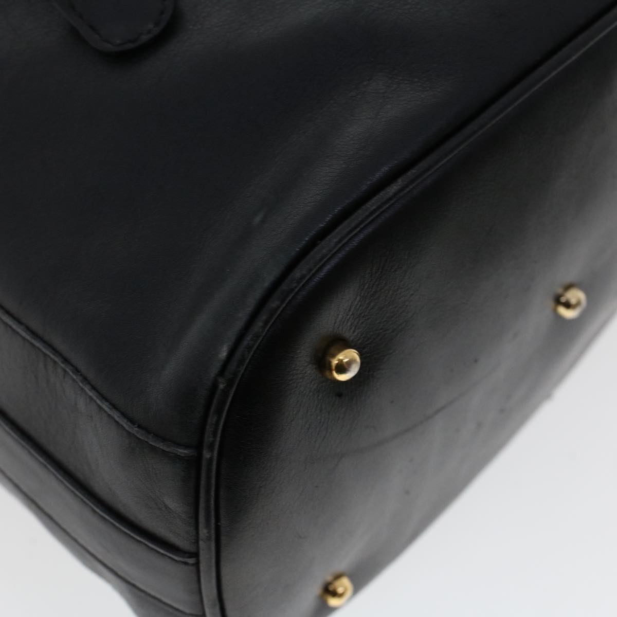GUCCI Bamboo Hand Bag Leather 2way Black 001.2040.165 45904