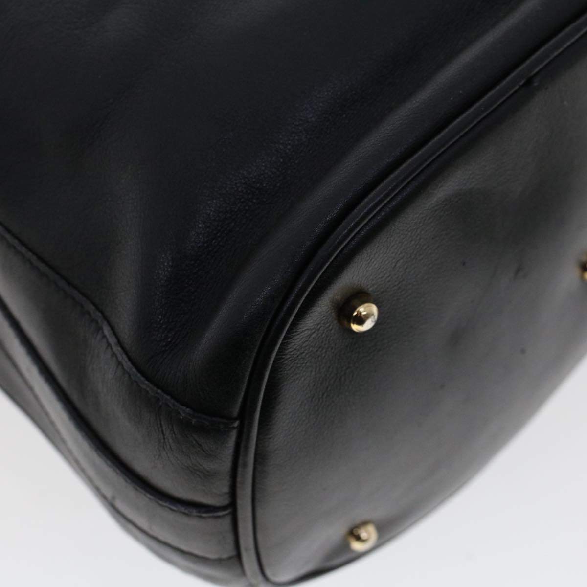 GUCCI Bamboo Hand Bag Leather 2way Black 001.2040.165 45904