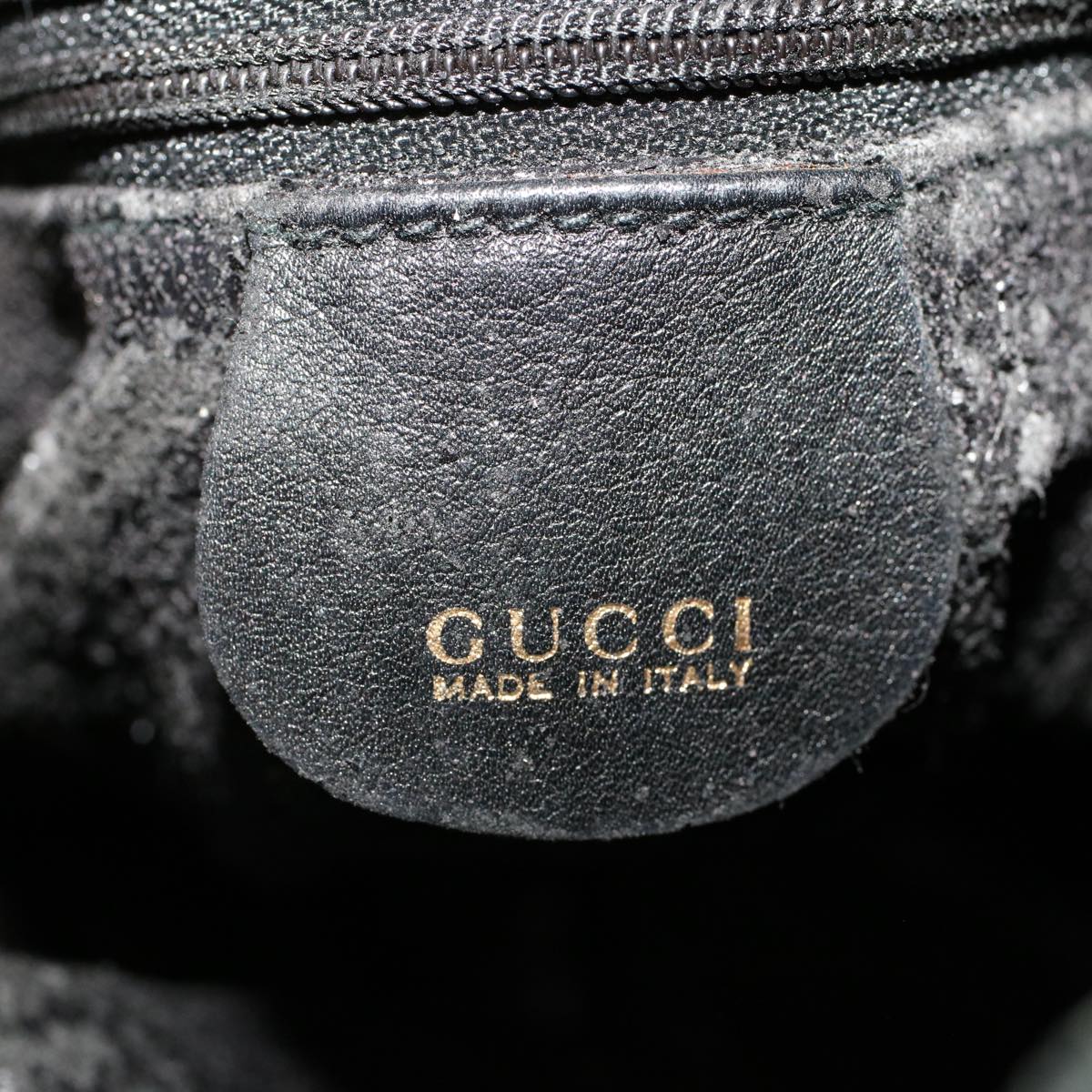 GUCCI Bamboo Hand Bag Leather 2way Black 001.2040.165 45904