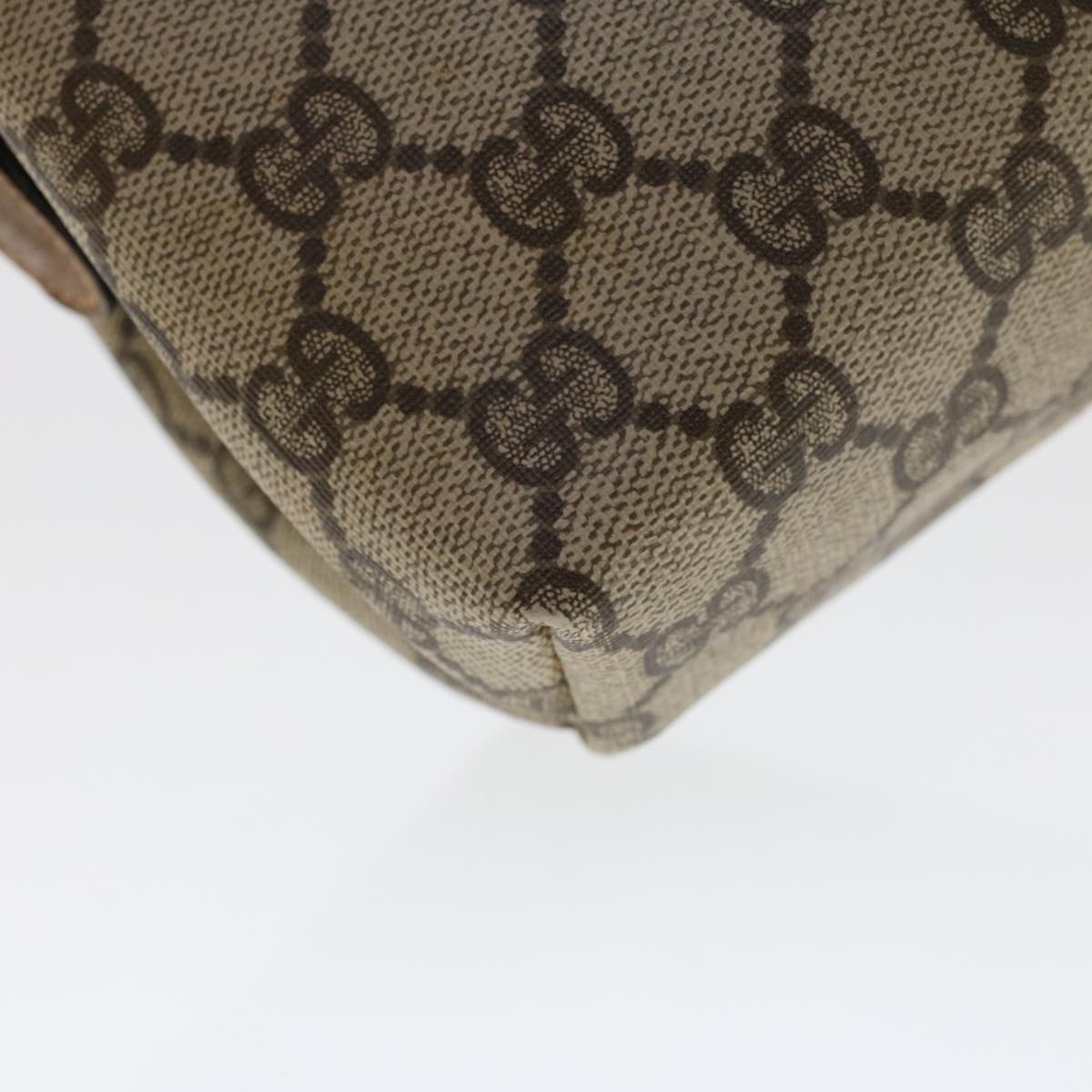 GUCCI GG Canvas Pouch PVC Leather Beige 45909
