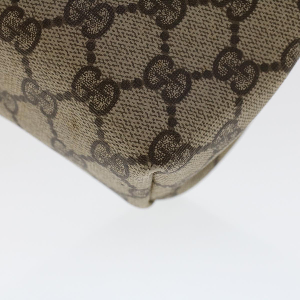 GUCCI GG Canvas Pouch PVC Leather Beige 45909