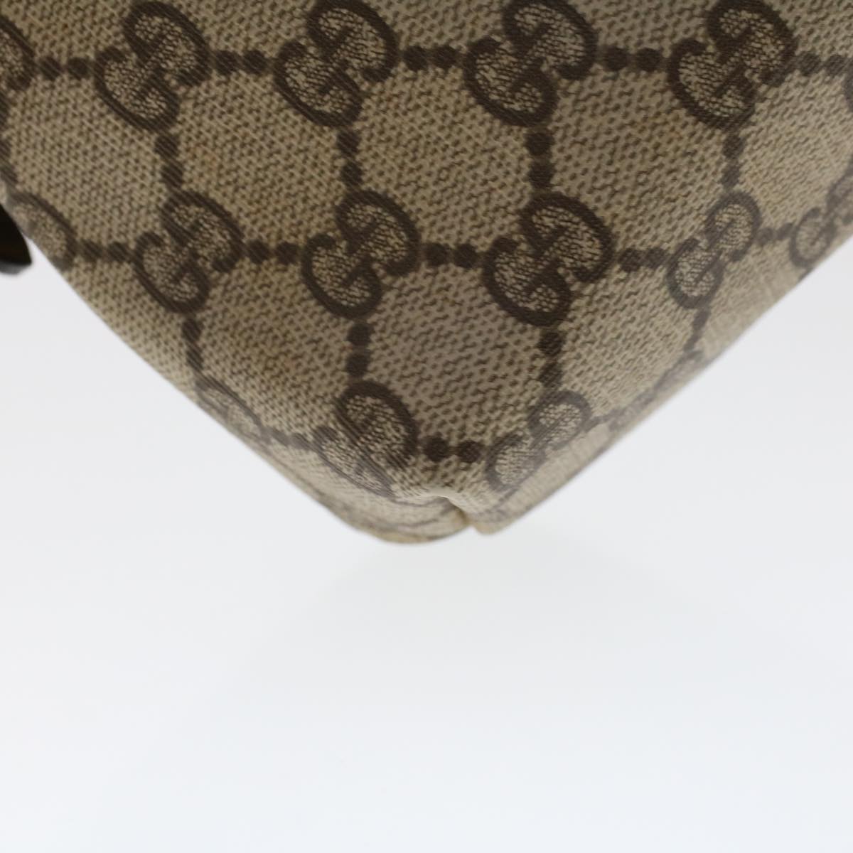 GUCCI GG Canvas Pouch PVC Leather Beige 45909
