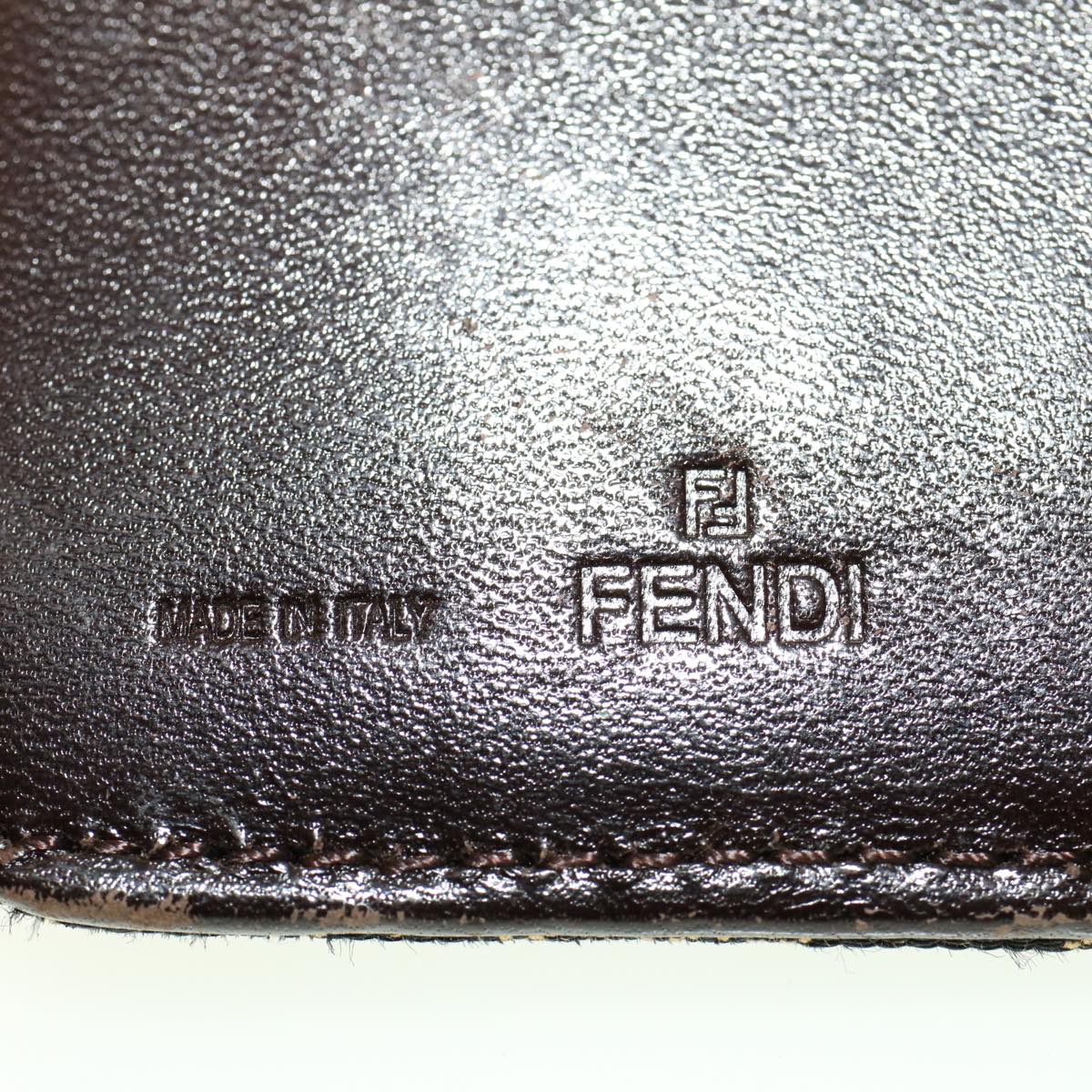 FENDI Zucca Canvas Wallet Black Brown 45939