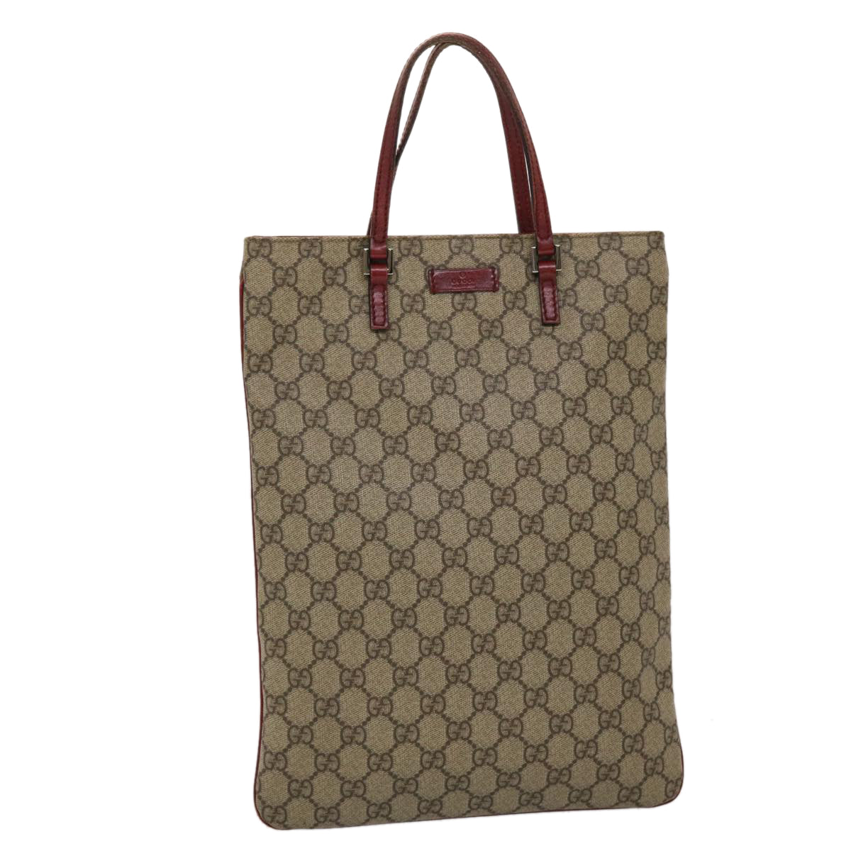 GUCCI GG Canvas Hand Bag PVC Leather Beige 117551 45960