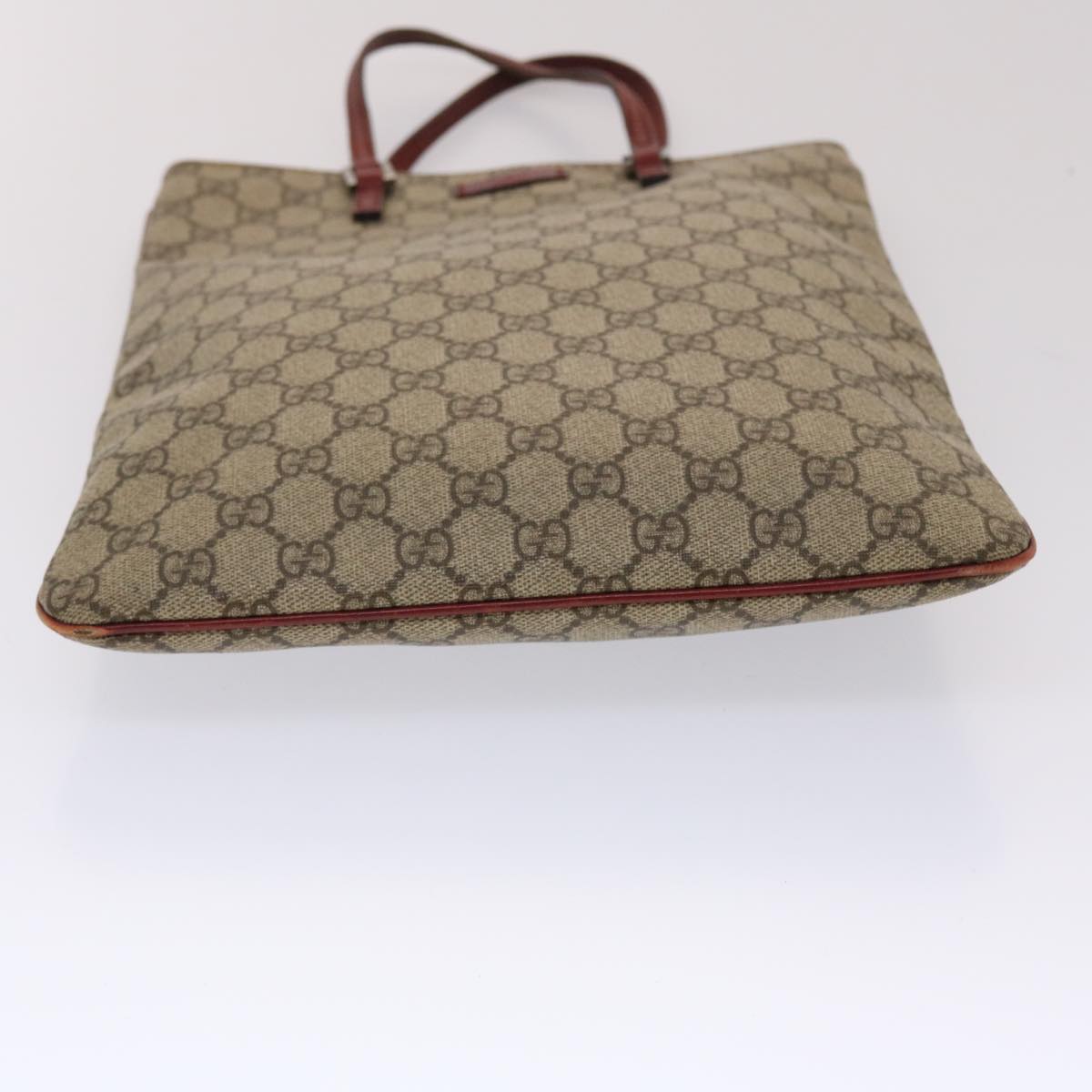 GUCCI GG Canvas Hand Bag PVC Leather Beige 117551 45960