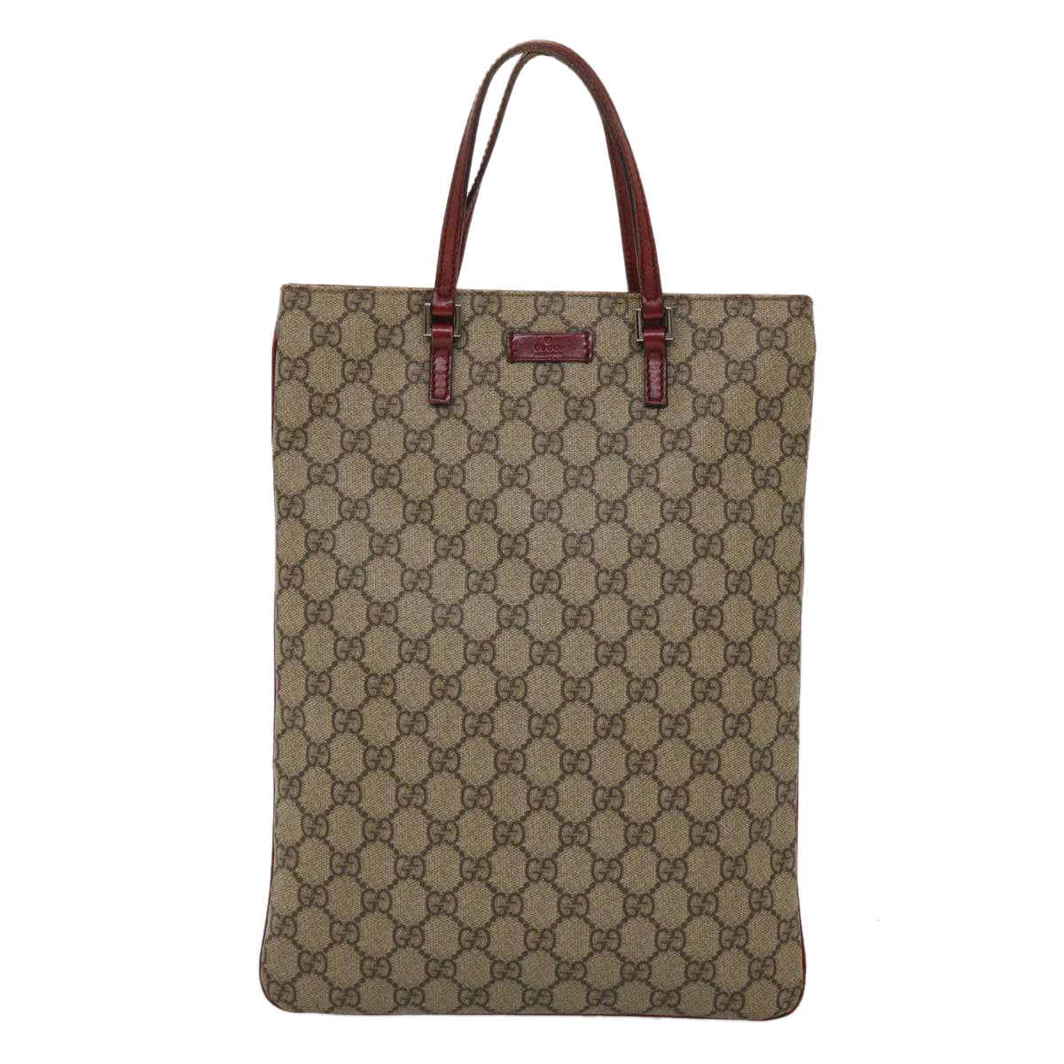 GUCCI GG Canvas Hand Bag PVC Leather Beige 117551 45960
