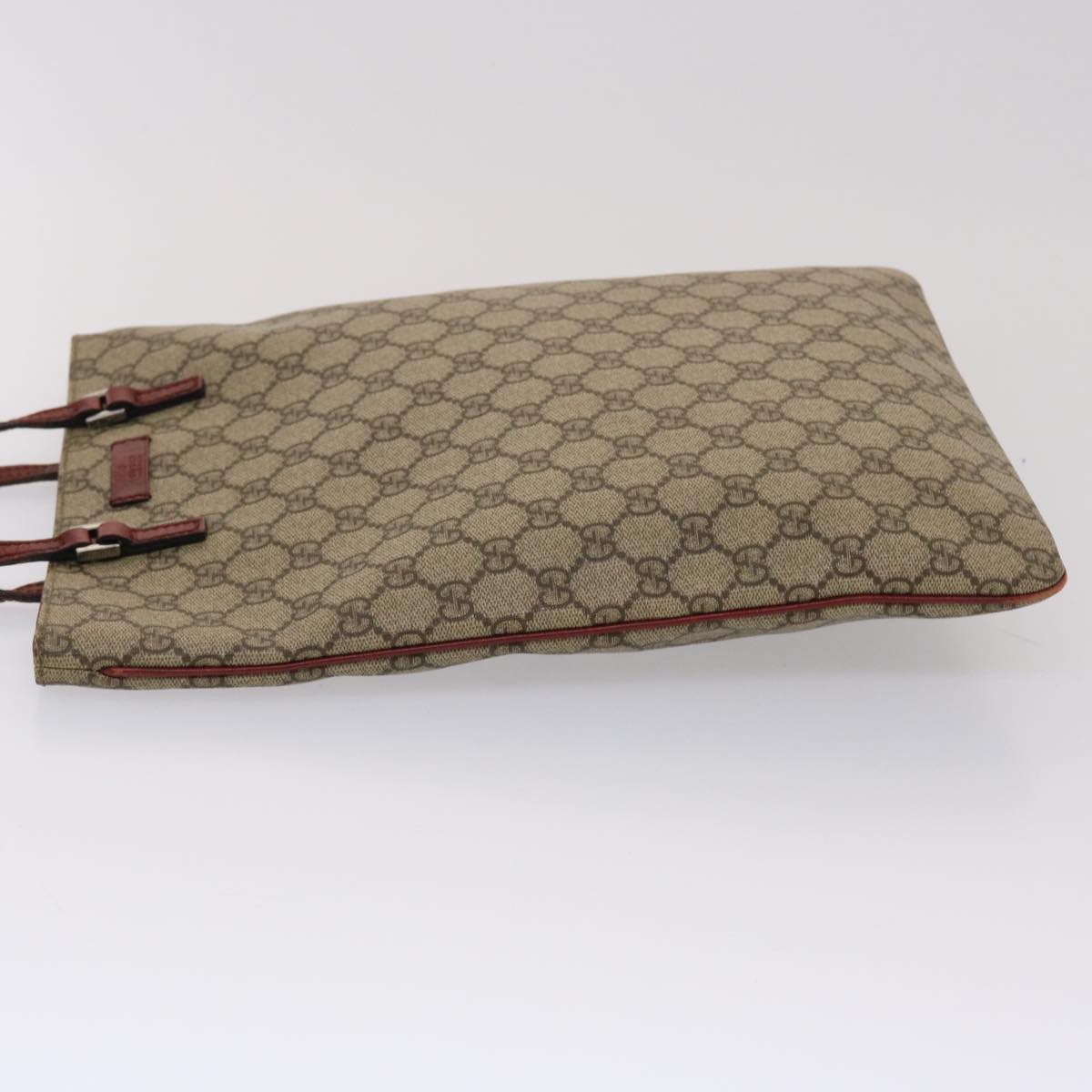 GUCCI GG Canvas Hand Bag PVC Leather Beige 117551 45960