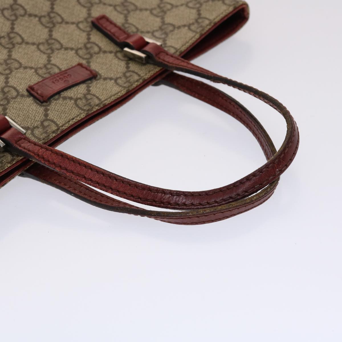 GUCCI GG Canvas Hand Bag PVC Leather Beige 117551 45960