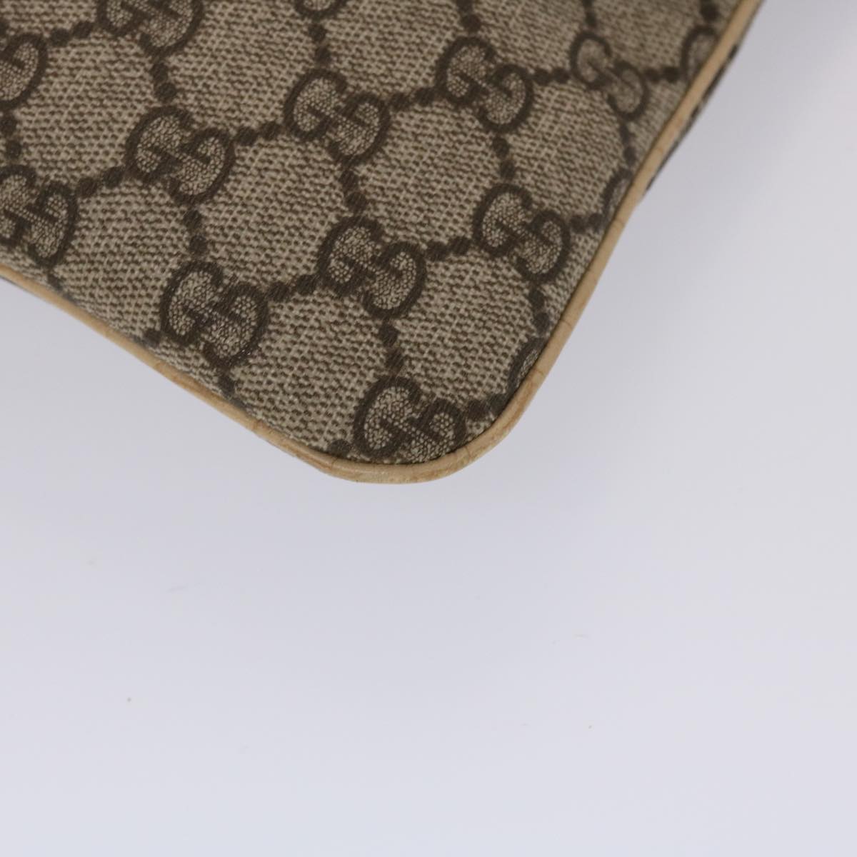 GUCCI GG Canvas Hand Bag PVC Leather Beige 117551 45968