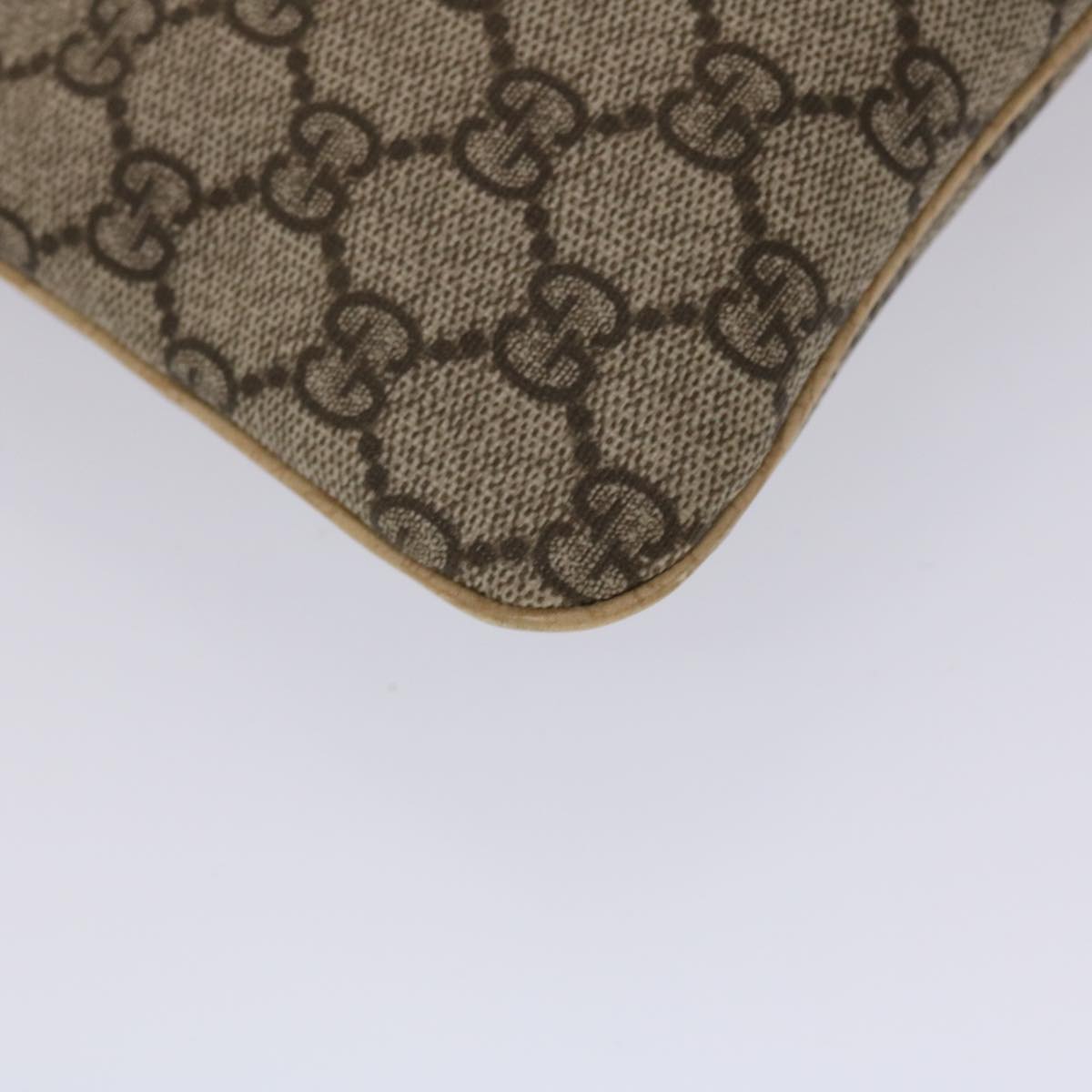 GUCCI GG Canvas Hand Bag PVC Leather Beige 117551 45968