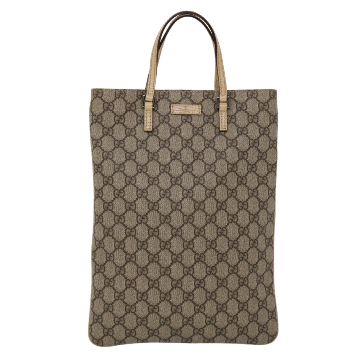 GUCCI GG Canvas Hand Bag PVC Leather Beige 117551 45968