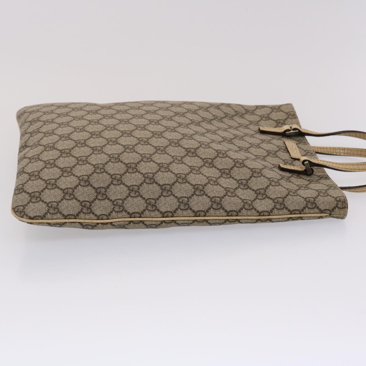 GUCCI GG Canvas Hand Bag PVC Leather Beige 117551 45968