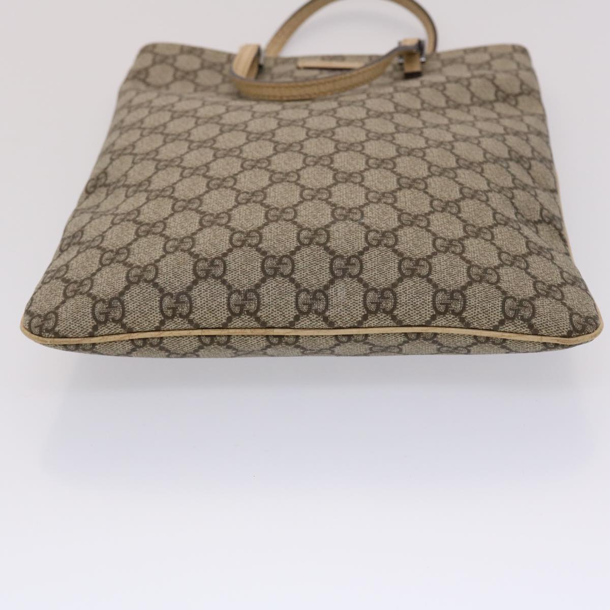 GUCCI GG Canvas Hand Bag PVC Leather Beige 117551 45968