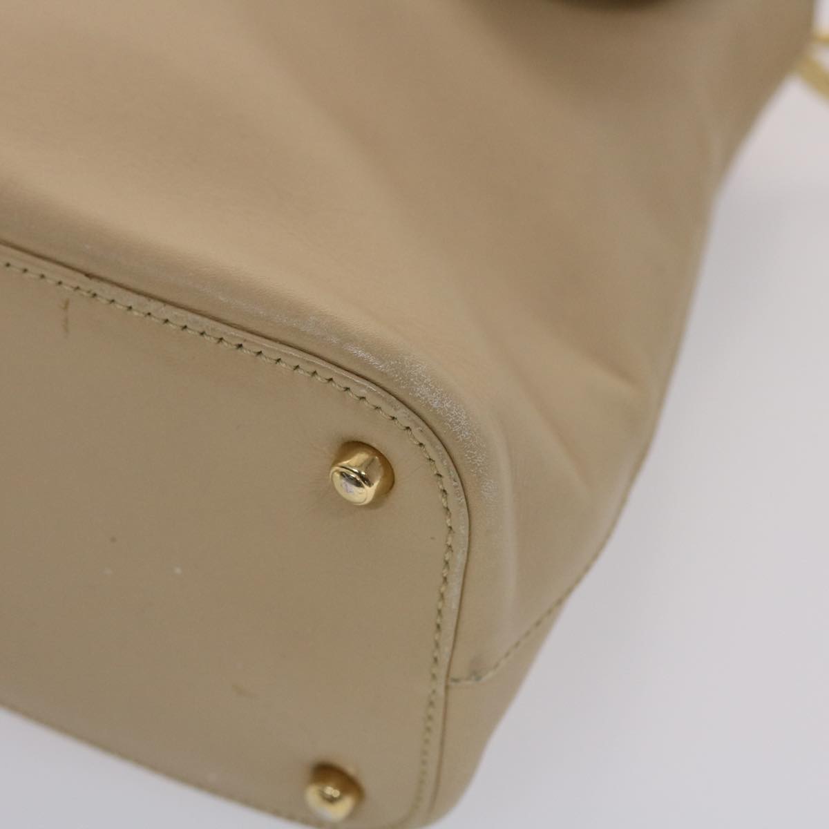 GUCCI Chain Shoulder Bag Leather Beige 45996