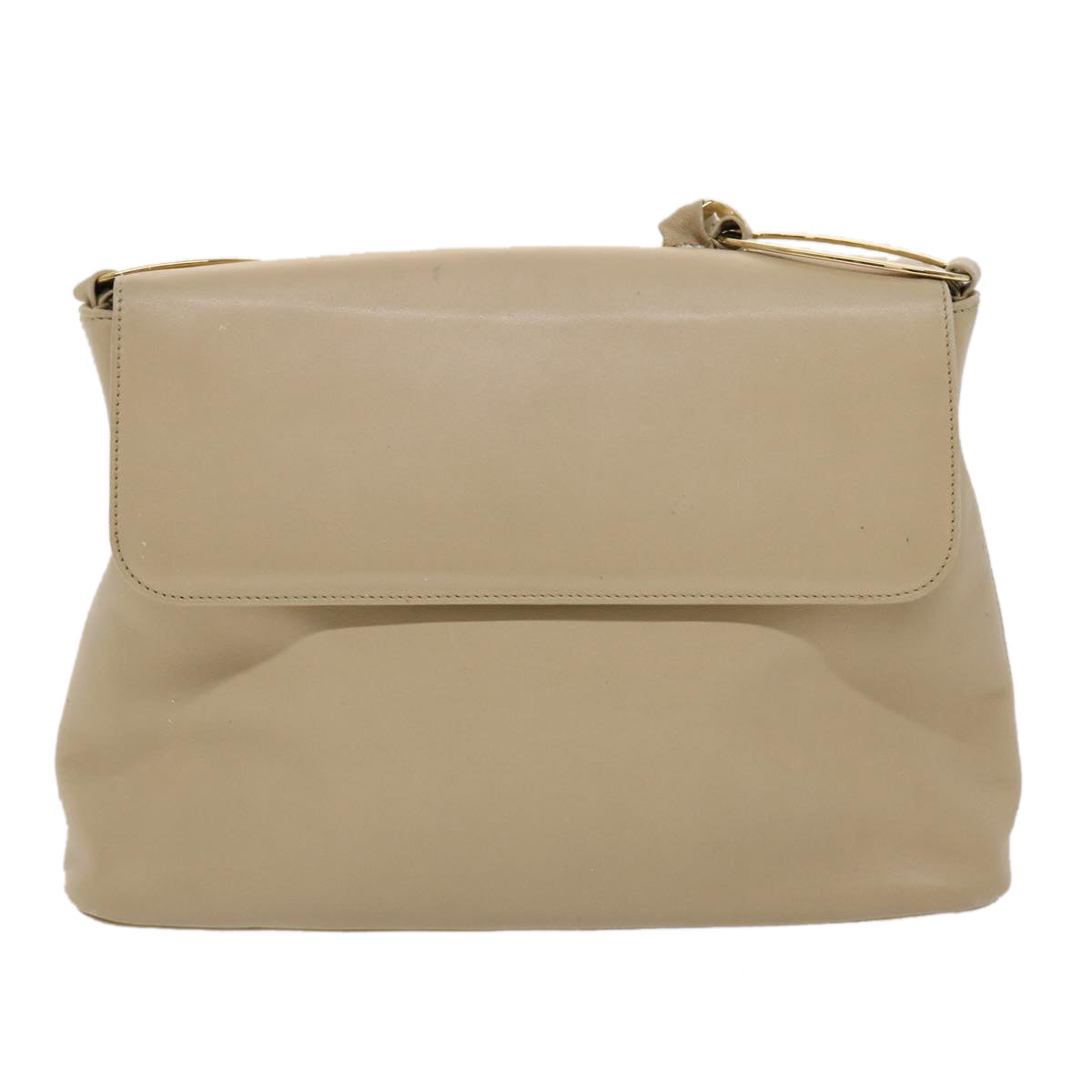 GUCCI Chain Shoulder Bag Leather Beige 45996