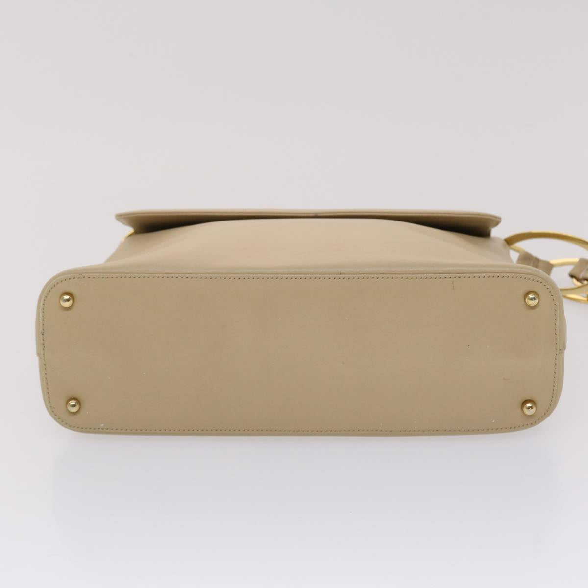 GUCCI Chain Shoulder Bag Leather Beige 45996