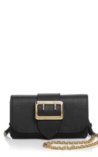 Burberry Black Grained Leather Mini Buckle WOC