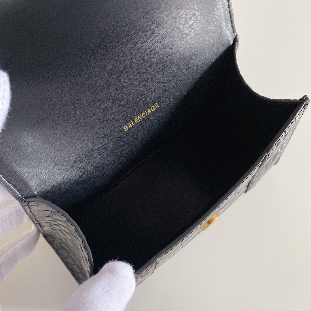 Balen Hourglass XS Handbag In Black, For Women, WomenÃ¢â‚¬â„¢s Bags 7.4in/19cm