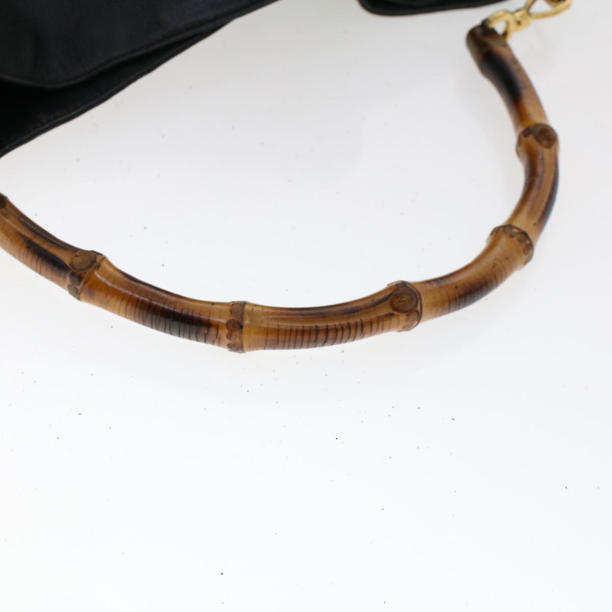GUCCI Bamboo Shoulder Bag Leather 2way Black 46000