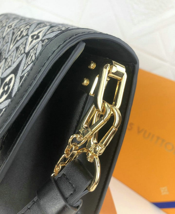 LV Dauphine MM Monogram GlamIowers Gray For Women,  Shoulder And Crossbody Bags 9.8in/25cm LV M57211